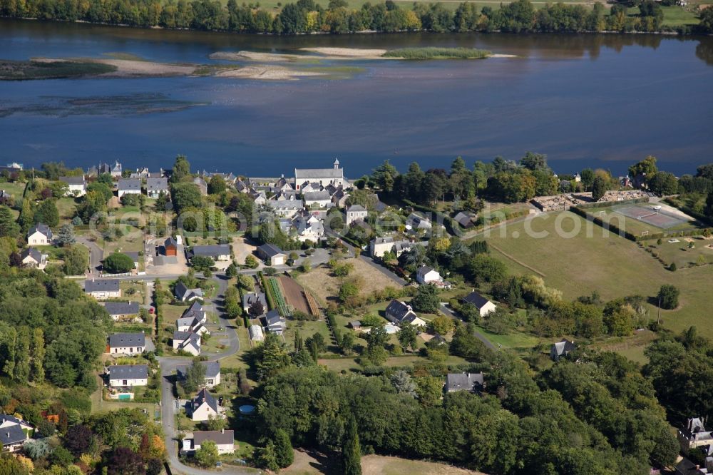 Le Thoureil from above - Village on the river bank areas of the Loire in Le Thoureil in Pays de la Loire, France