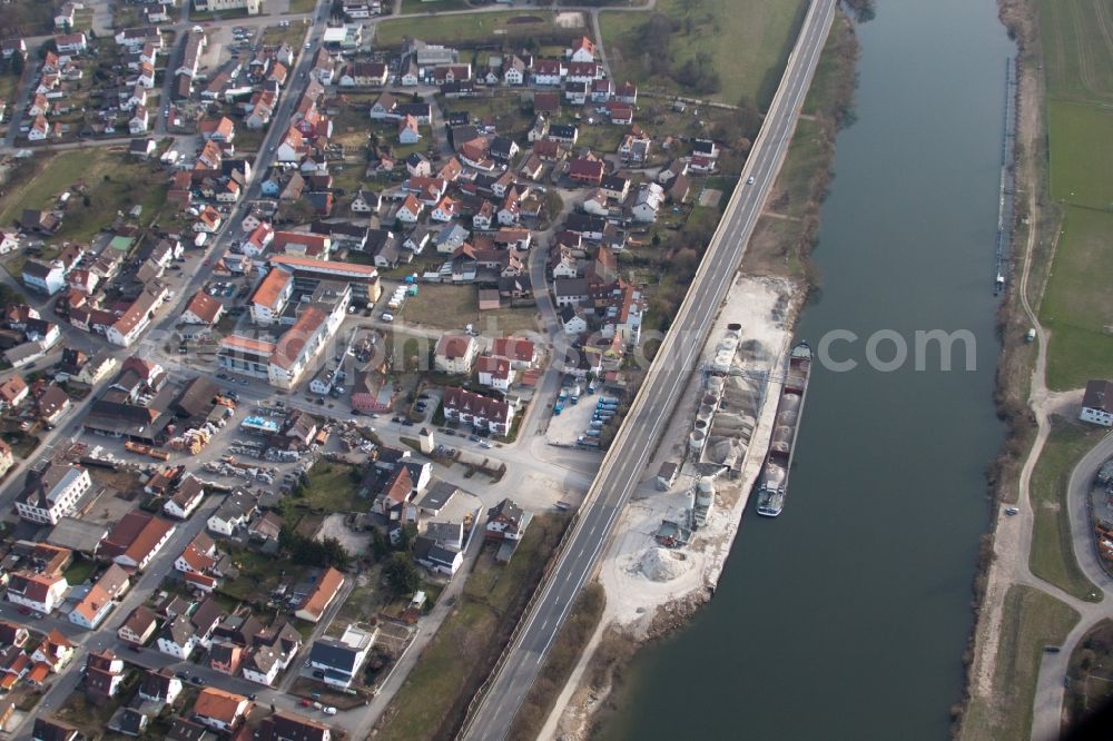 Aerial image Mosbach - Village on the river bank areas of the river Neckar in the district Diedesheim in Mosbach in the state Baden-Wuerttemberg