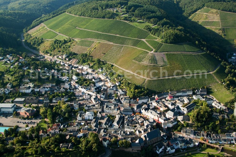 Aerial image Saarburg - Village on the river bank areas of the Saar in Saarburg in the state Rhineland-Palatinate