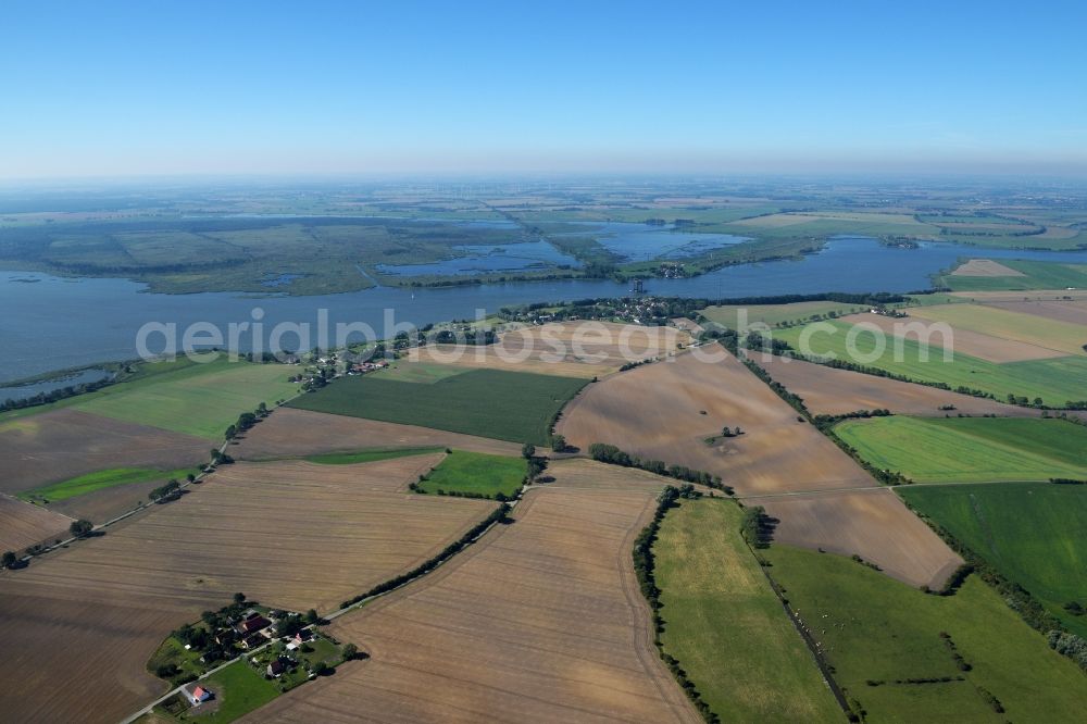 Aerial image Usedom - Village on the river bank areas of Stettiner Haff in the district Stolpe in Usedom in the state Mecklenburg - Western Pomerania