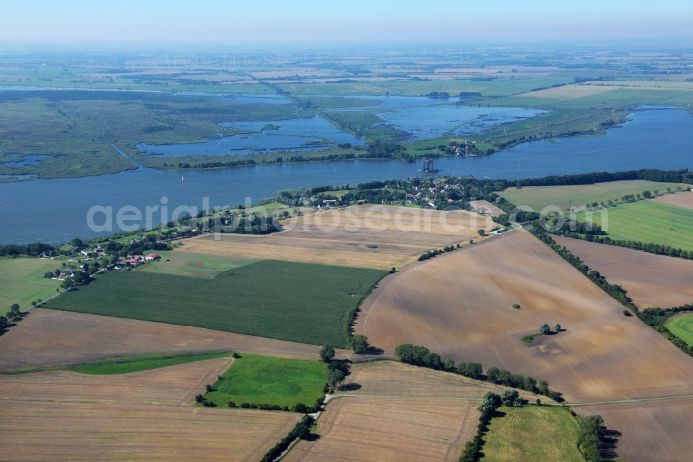 Aerial photograph Usedom - Village on the river bank areas of Stettiner Haff in the district Stolpe in Usedom in the state Mecklenburg - Western Pomerania