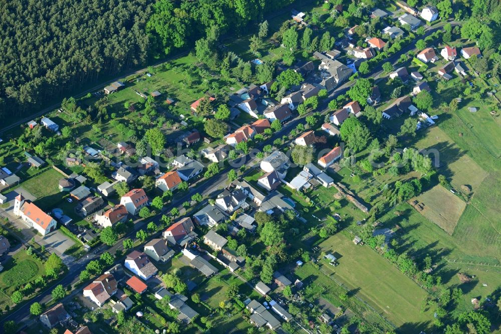 Freienhagen, Liebenwalde from the bird's eye view: Village core in Freienhagen, Liebenwalde in the state Brandenburg