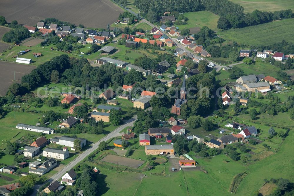 Aerial image Gnevsdorf - Village core in Gnevsdorf in the state Mecklenburg - Western Pomerania