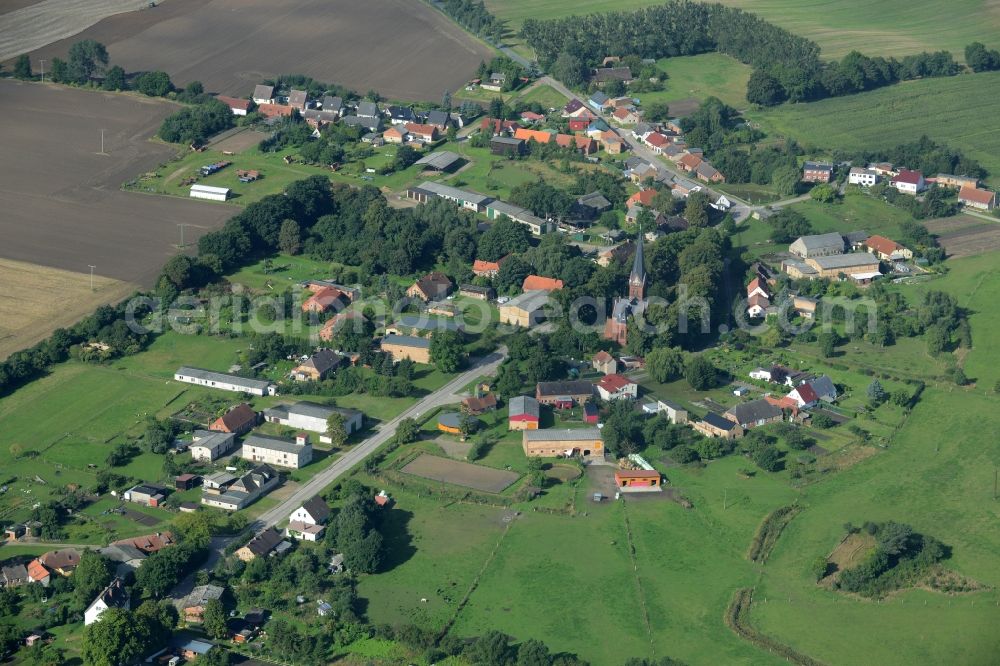 Aerial photograph Gnevsdorf - Village core in Gnevsdorf in the state Mecklenburg - Western Pomerania