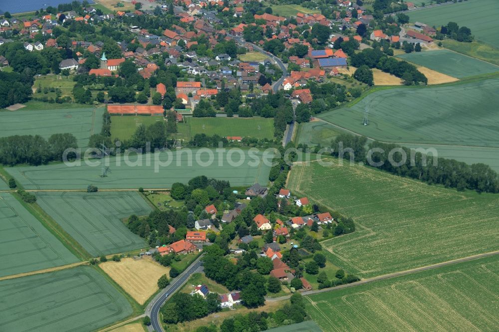 Groß Munzel from above - Village core in Gross Munzel in the state Lower Saxony