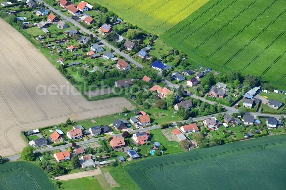 Aerial photograph Güstow - Village core in Guestow in the state Mecklenburg - Western Pomerania