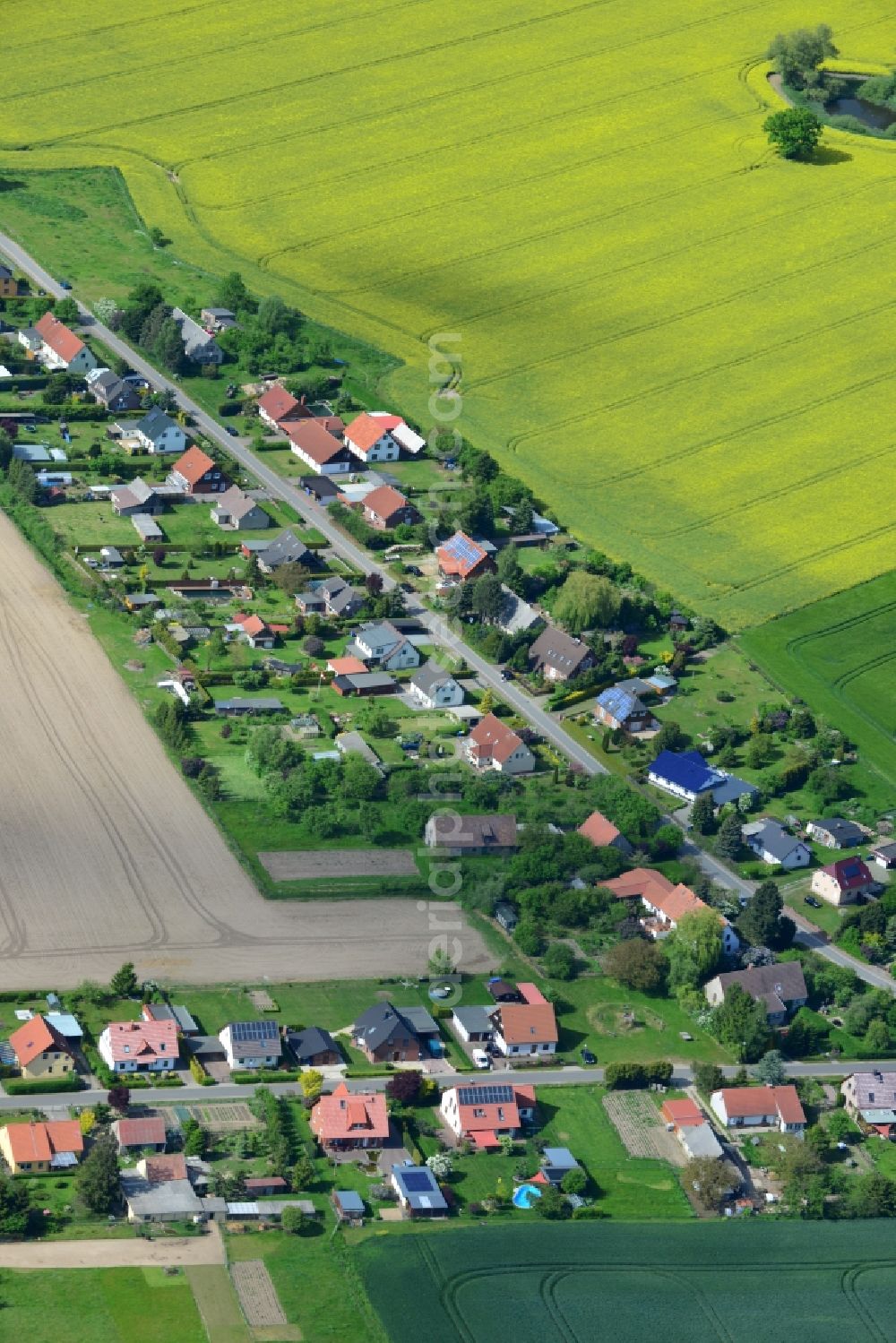 Güstow from above - Village core in Guestow in the state Mecklenburg - Western Pomerania