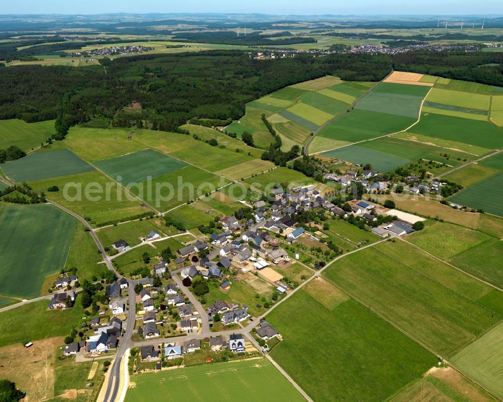 Hasselbach from above - Village core in Hasselbach in the state Rhineland-Palatinate