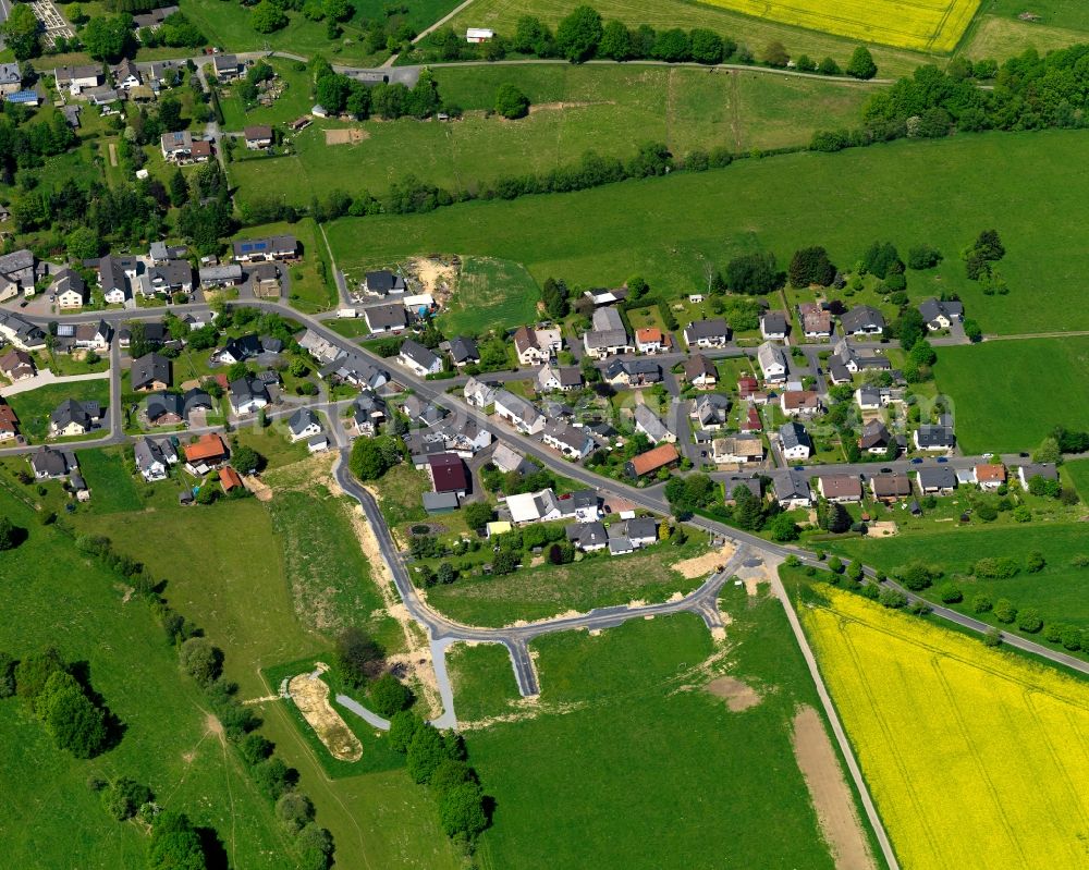 Hattert from above - Village core in Hattert in the state Rhineland-Palatinate