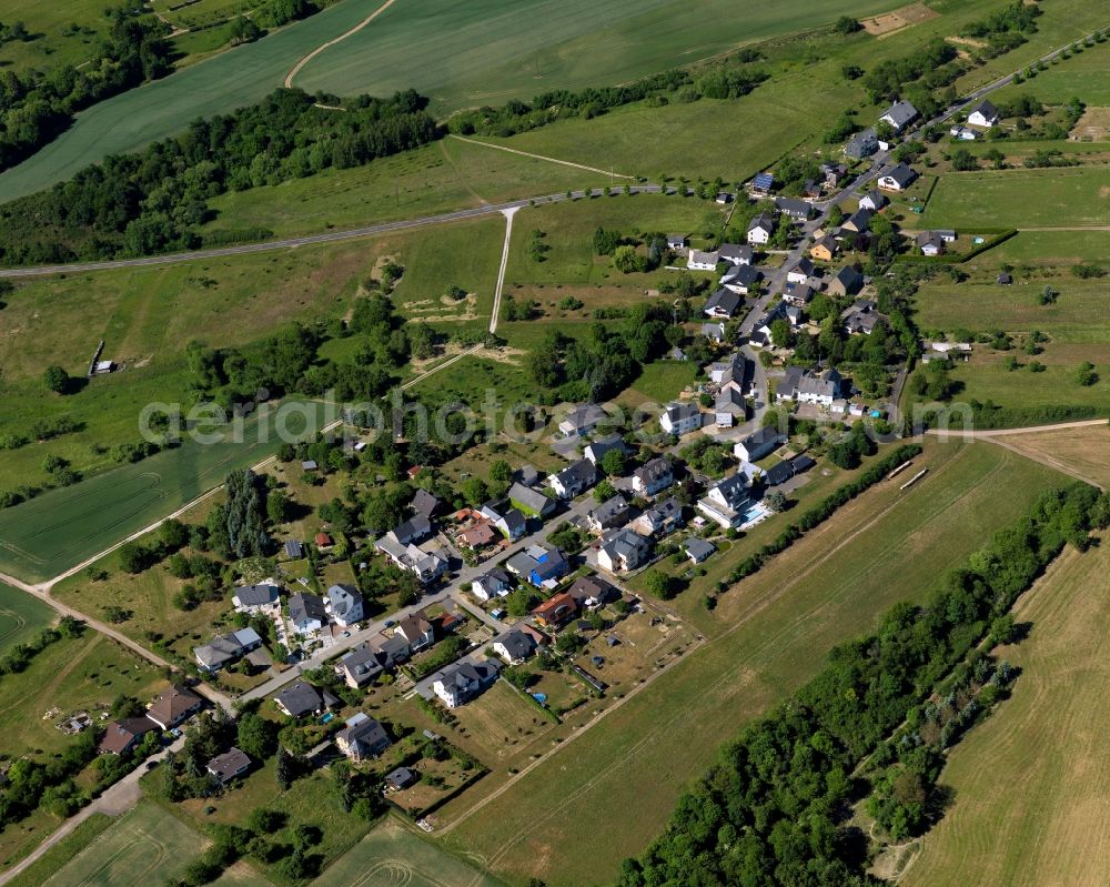 Hübingen from the bird's eye view: Village core in Huebingen in the state Rhineland-Palatinate