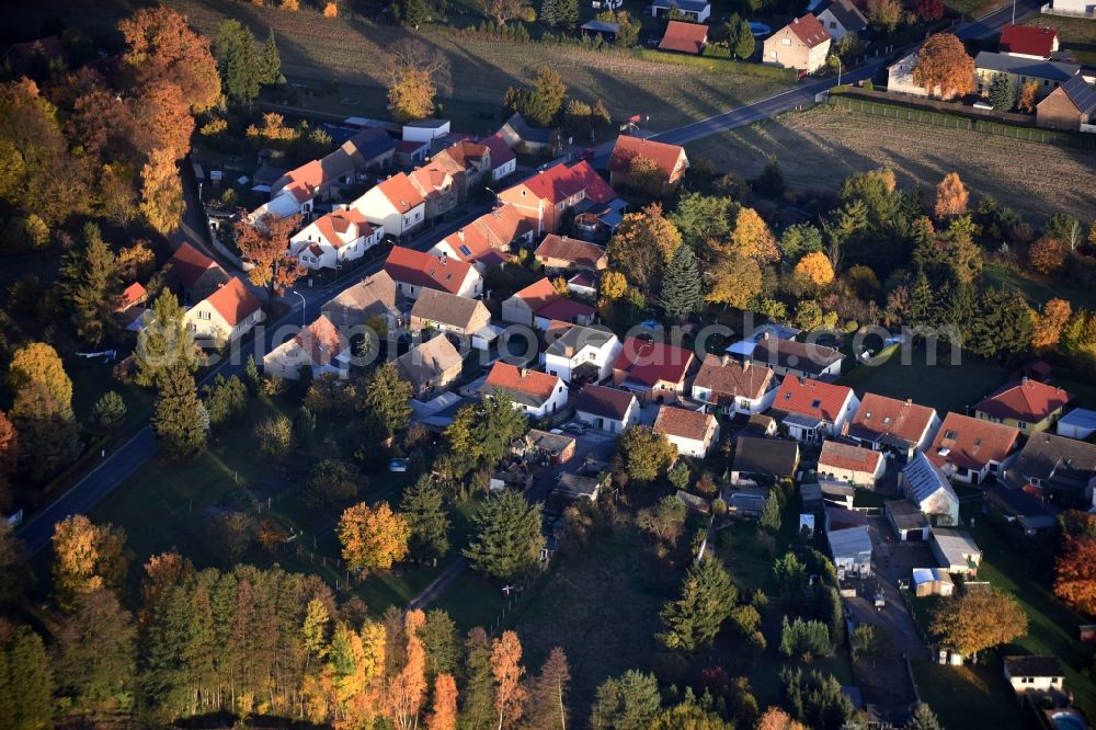 Heidesee from above - Village core in Heidesee in the state Brandenburg