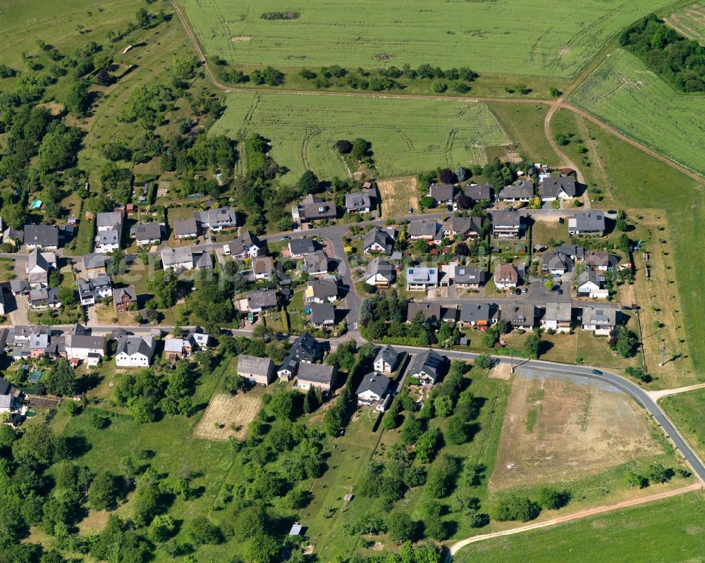 Herschwiesen, Boppard from above - Village core in Herschwiesen, Boppard in the state Rhineland-Palatinate