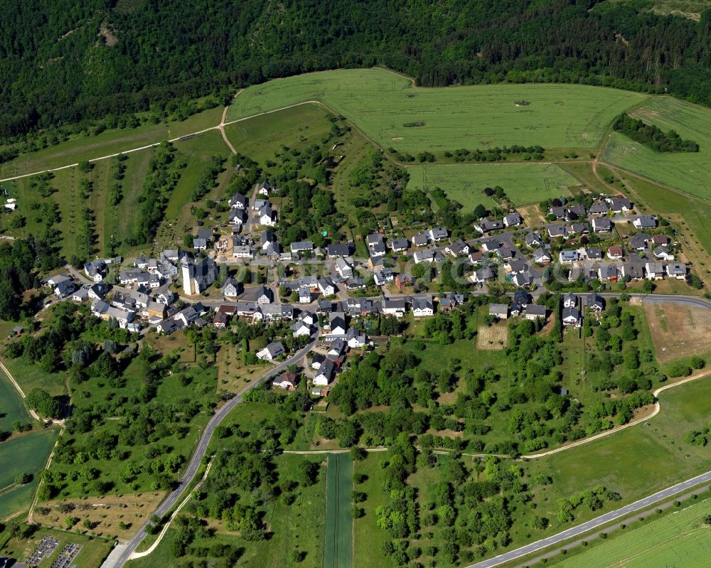 Aerial image Herschwiesen, Boppard - Village core in Herschwiesen, Boppard in the state Rhineland-Palatinate