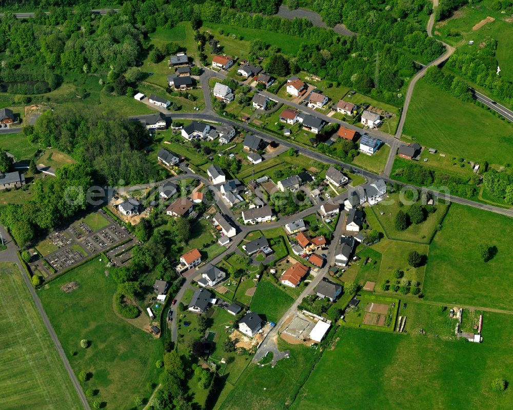 Aerial photograph Hinterkirchen, Langenhahn - Village core in Hinterkirchen, Langenhahn in the state Rhineland-Palatinate