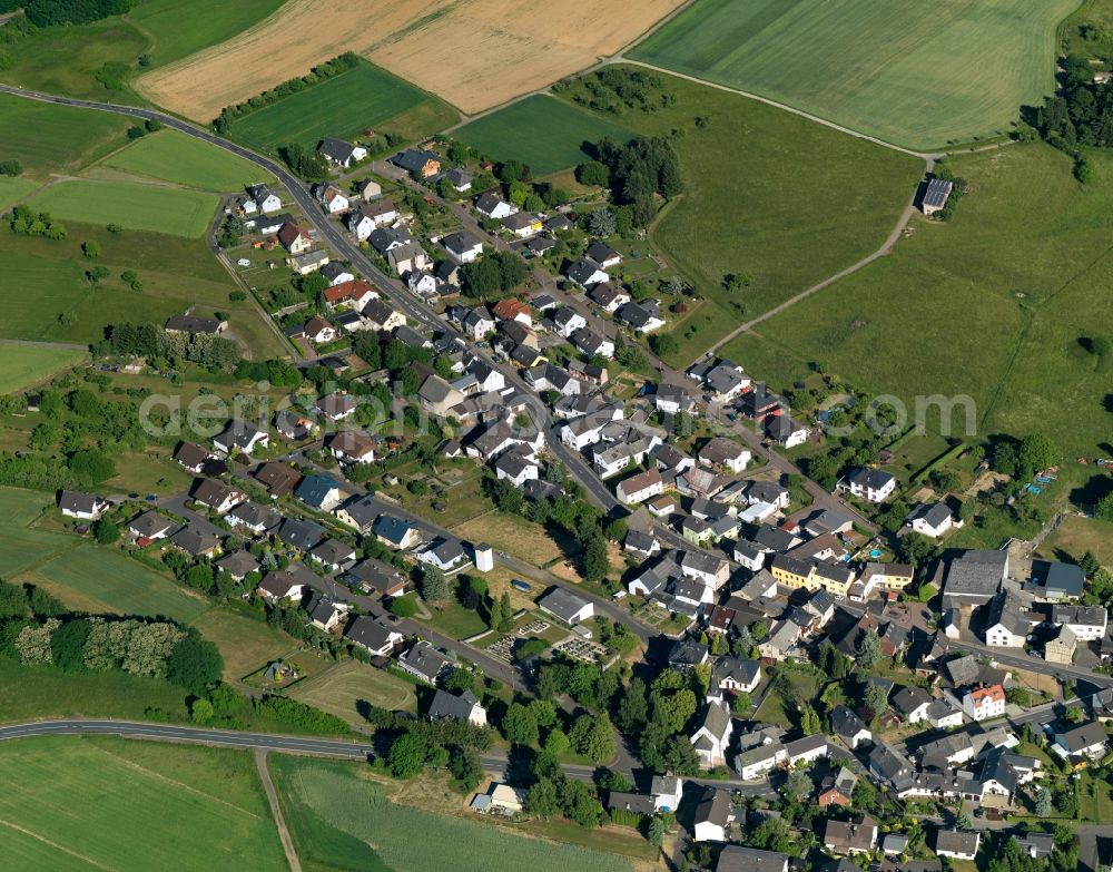 Hirschberg from above - Village core in Hirschberg in the state Rhineland-Palatinate