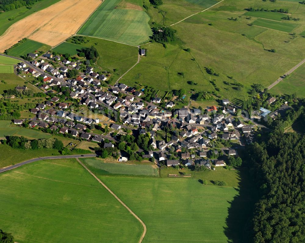 Hirschberg from the bird's eye view: Village core in Hirschberg in the state Rhineland-Palatinate