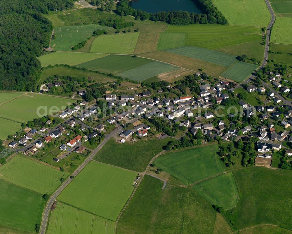 Horhausen (Westerwald) from above - Village core in Horhausen (Westerwald) in the state Rhineland-Palatinate