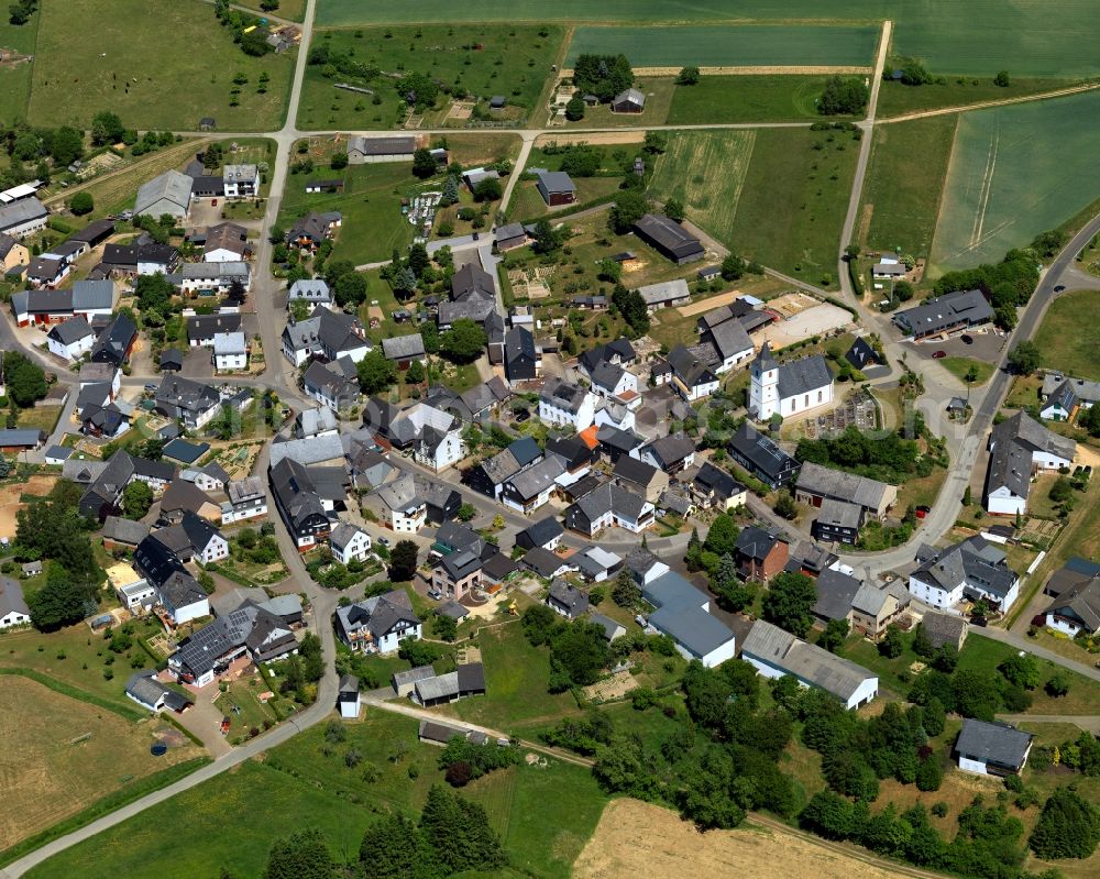 Horn from the bird's eye view: Village core in Horn in the state Rhineland-Palatinate