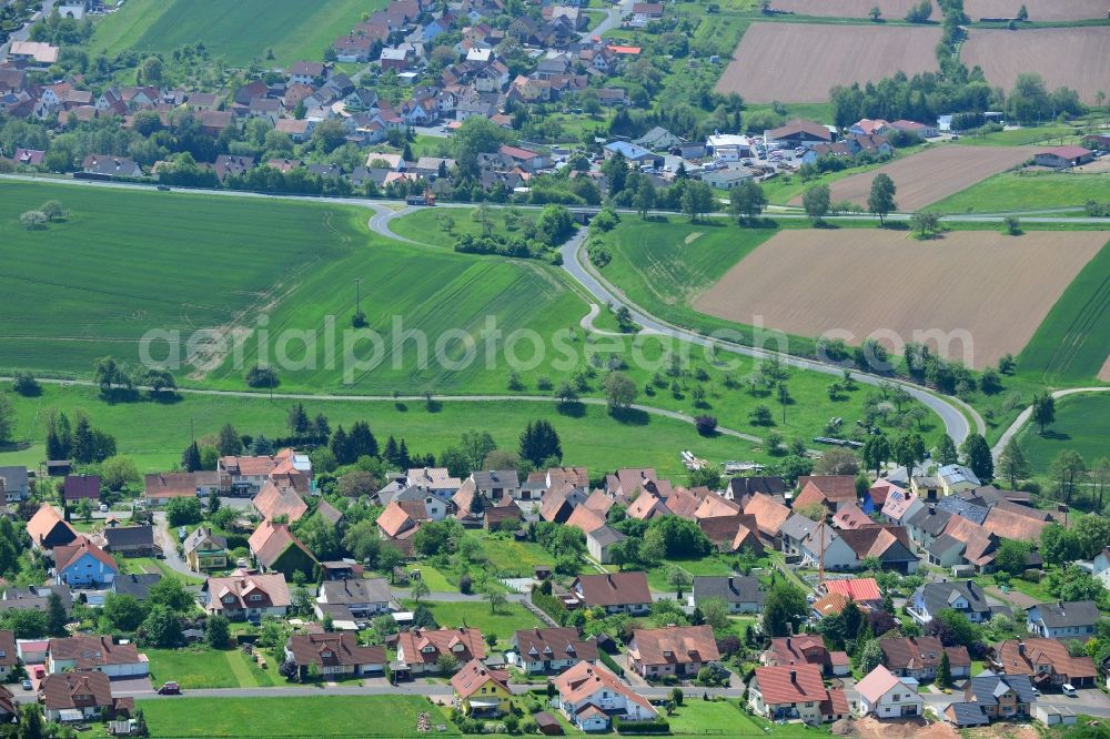 Aerial image Karbach - Village core in Karbach in the state Bavaria