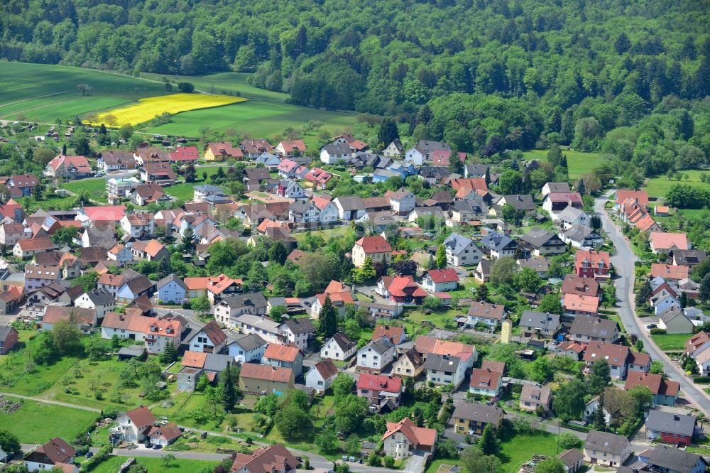 Aerial photograph Karbach - Village core in Karbach in the state Bavaria