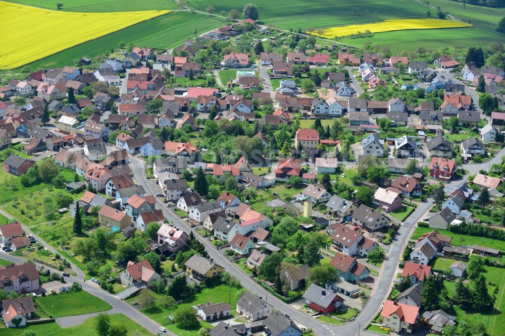 Karbach from above - Village core in Karbach in the state Bavaria