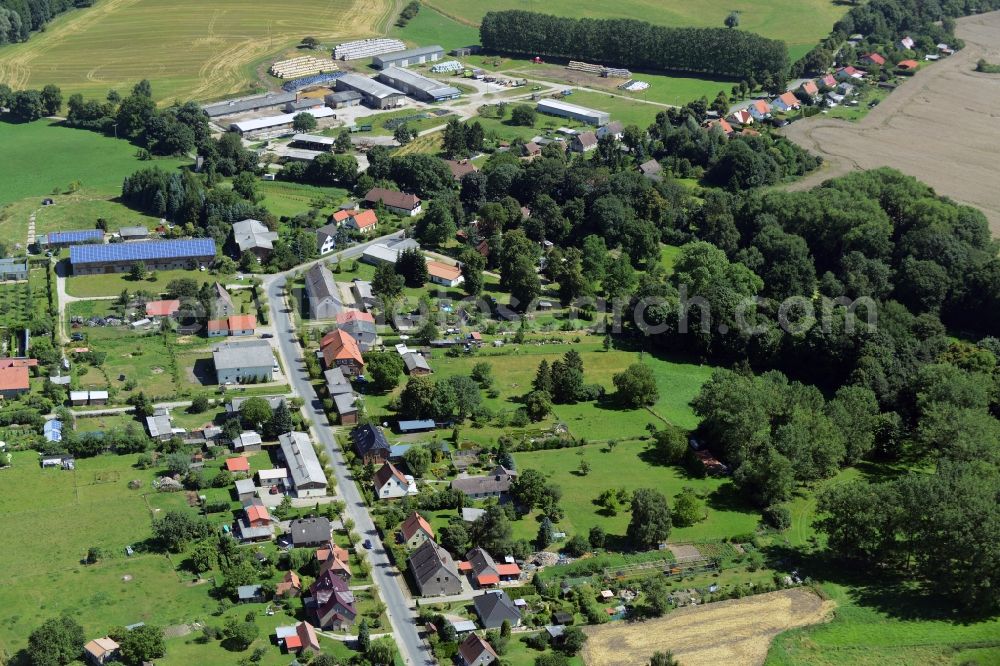 Klein Vielen from the bird's eye view: Village core in Klein Vielen in the state Mecklenburg - Western Pomerania