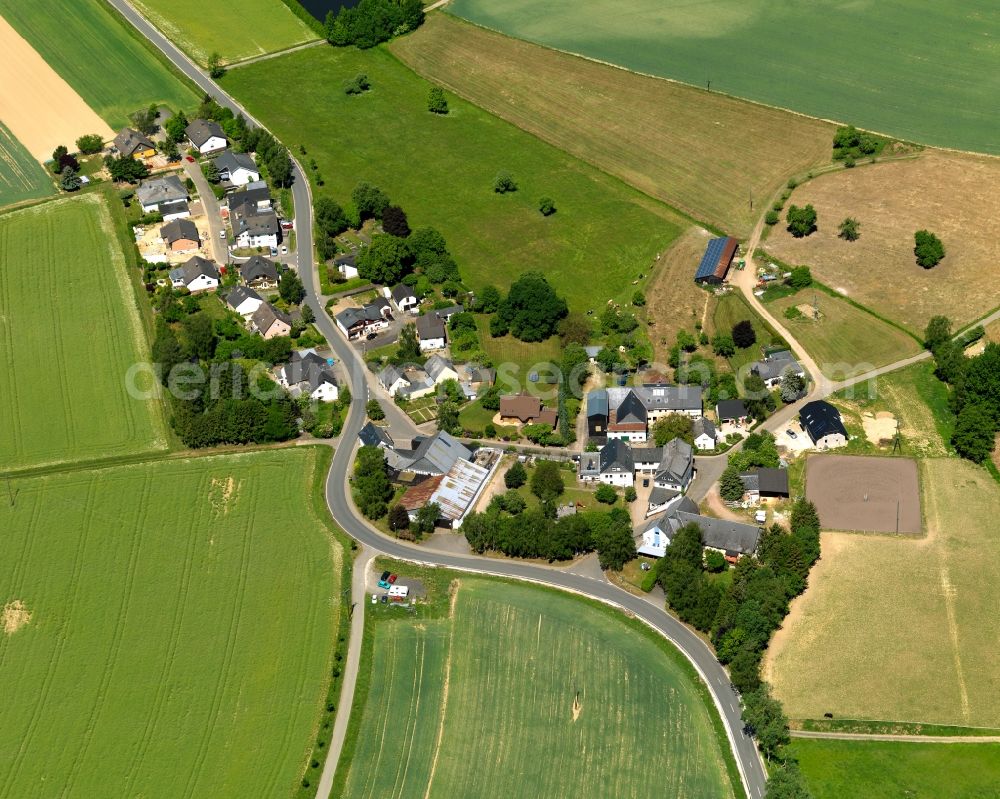 Aerial image Kleinweidelbach, Rheinböllen - Village core in Kleinweidelbach, Rheinboellen in the state Rhineland-Palatinate