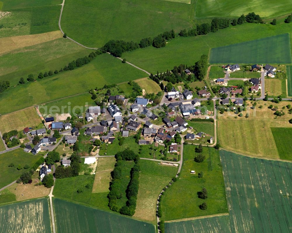 Kludenbach from above - Village core in Kludenbach in the state Rhineland-Palatinate