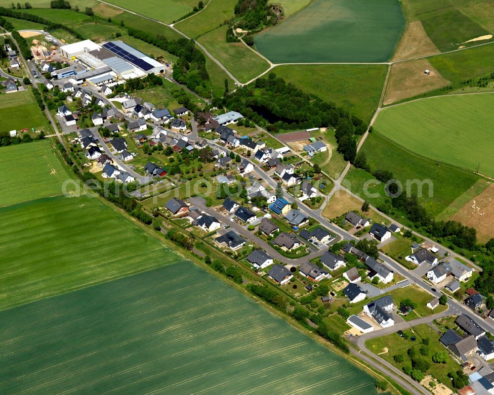 Aerial image Külz (Hunsrück) - Village core in Kuelz (Hunsrueck) in the state Rhineland-Palatinate