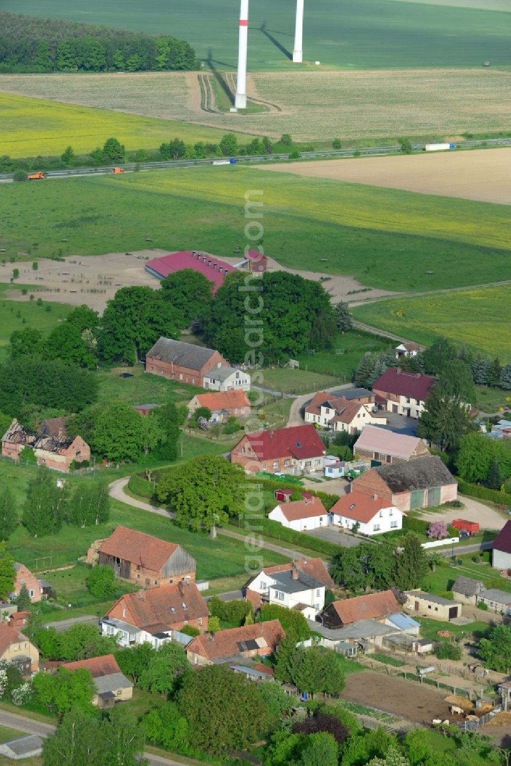 Aerial photograph Könkendorf - Village core in Koenkendorf in the state Brandenburg