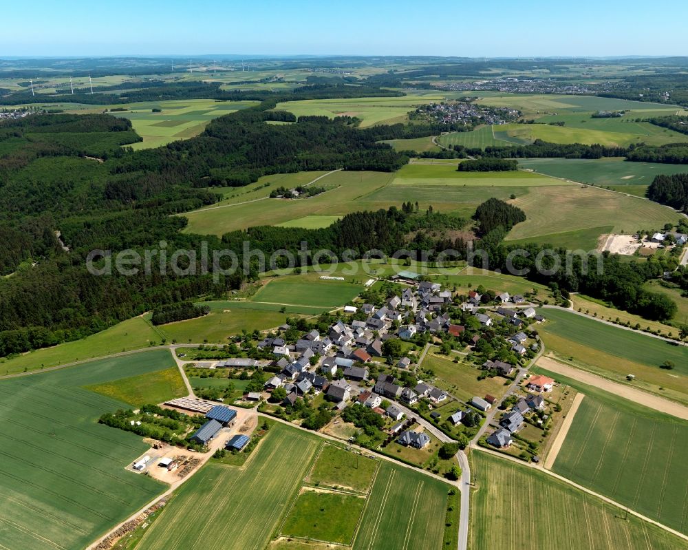 Aerial image Krastel, Bell (Hunsrück) - Village core in Krastel, Bell (Hunsrueck) in the state Rhineland-Palatinate