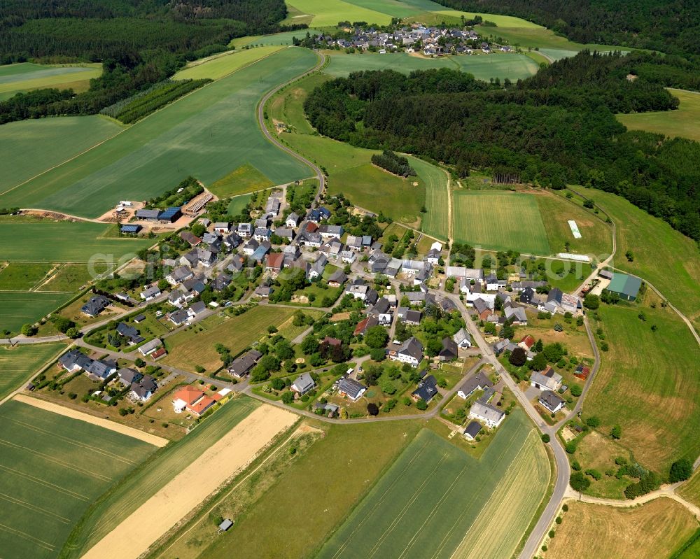 Aerial photograph Krastel, Bell (Hunsrück) - Village core in Krastel, Bell (Hunsrueck) in the state Rhineland-Palatinate