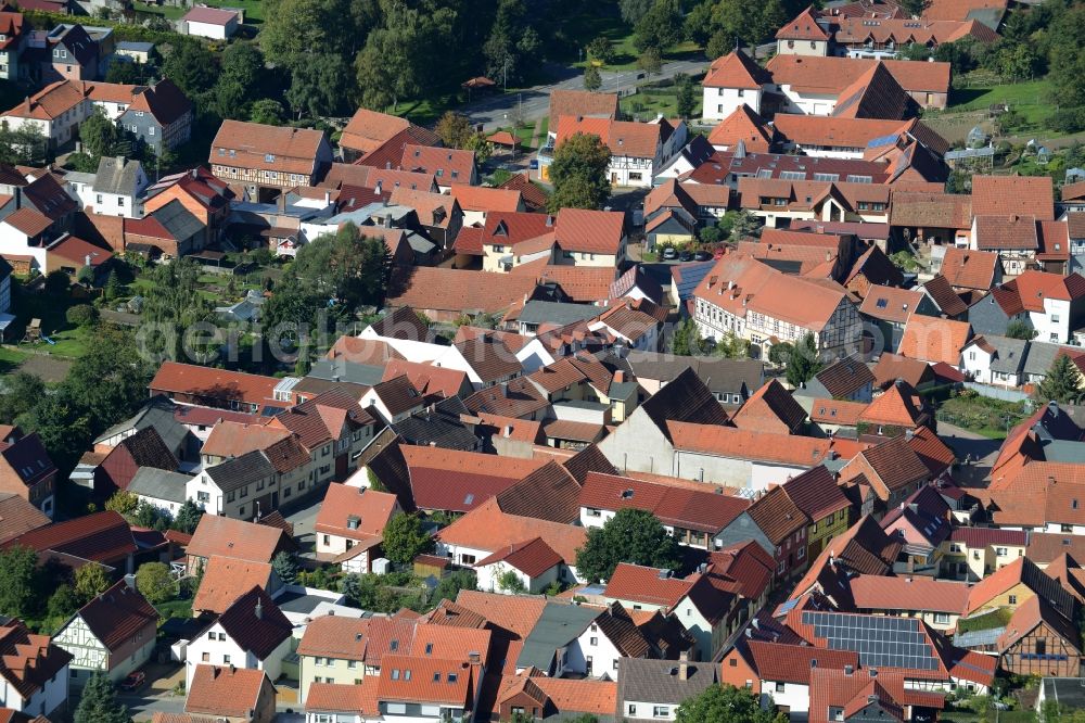 Kreuzebra from the bird's eye view: Village core in Kreuzebra in the state Thuringia