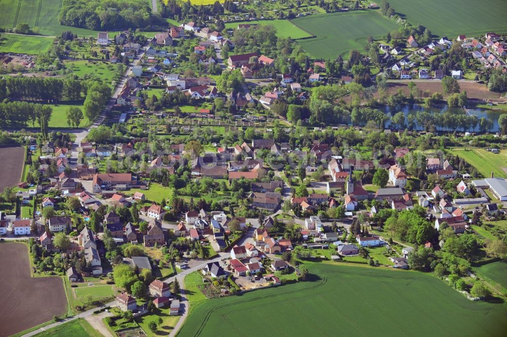 Aerial photograph Krimmitzschen, Elsteraue - Village core in Krimmitzschen, Elsteraue in the state Saxony-Anhalt