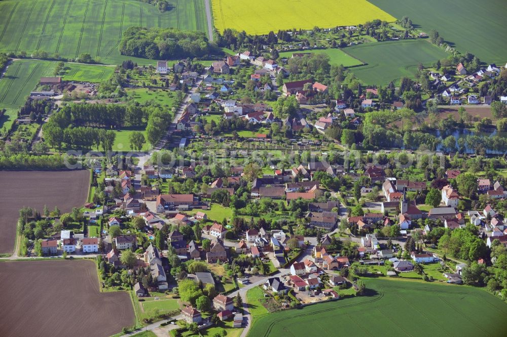 Aerial photograph Krimmitzschen, Elsteraue - Village core in Krimmitzschen, Elsteraue in the state Saxony-Anhalt