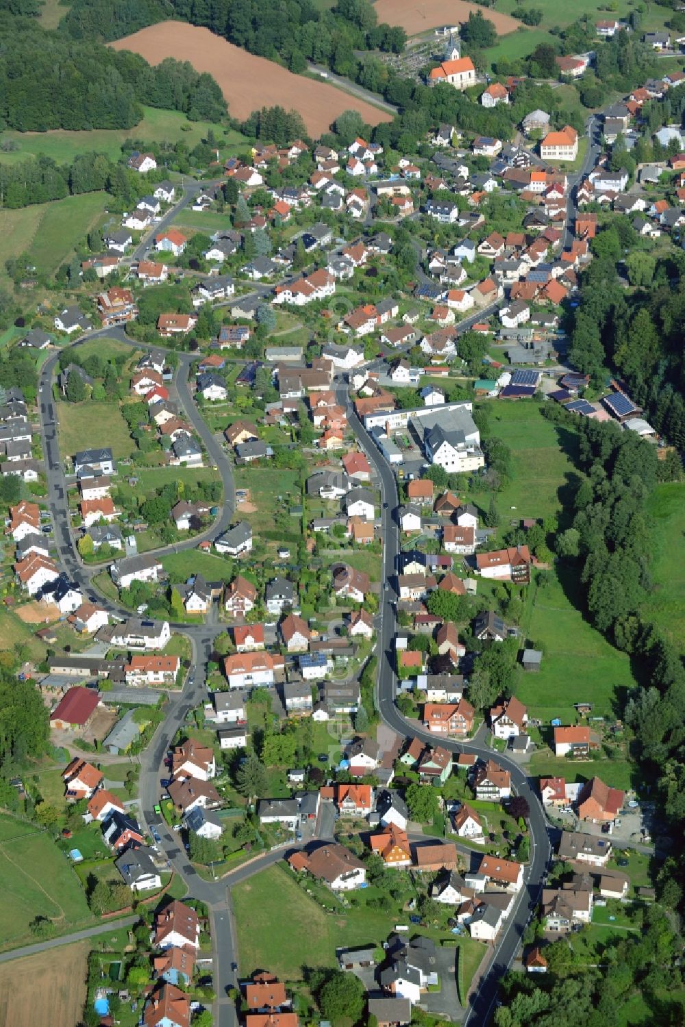 Aerial image Krombach - Village core in Krombach in the state Bavaria