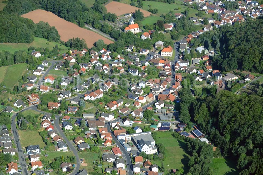 Aerial photograph Krombach - Village core in Krombach in the state Bavaria