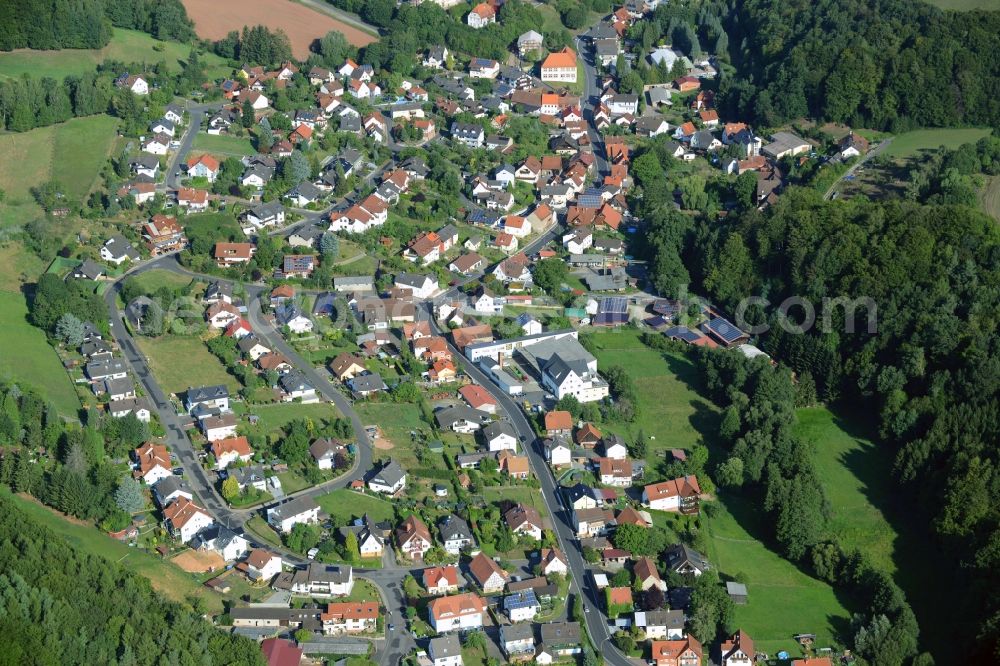 Krombach from above - Village core in Krombach in the state Bavaria