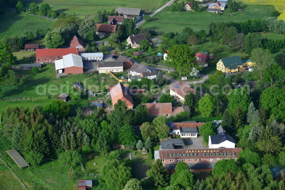 Kuckuk, Pritzwalk from the bird's eye view: Village core in Kuckuk, Pritzwalk in the state Brandenburg