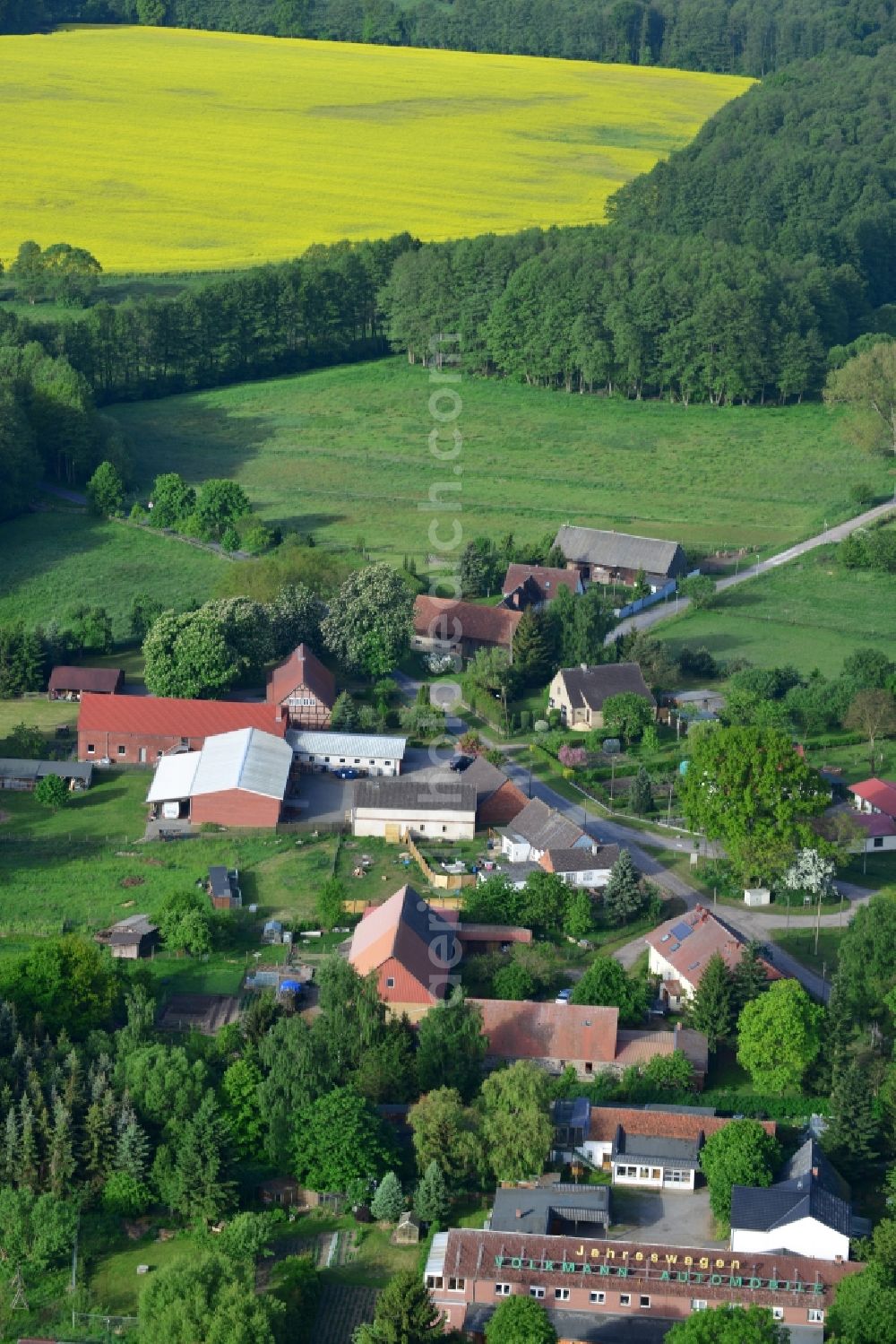 Aerial image Kuckuk, Pritzwalk - Village core in Kuckuk, Pritzwalk in the state Brandenburg