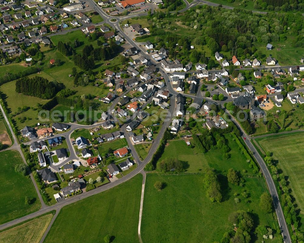 Langenhahn from the bird's eye view: Village core in Langenhahn in the state Rhineland-Palatinate