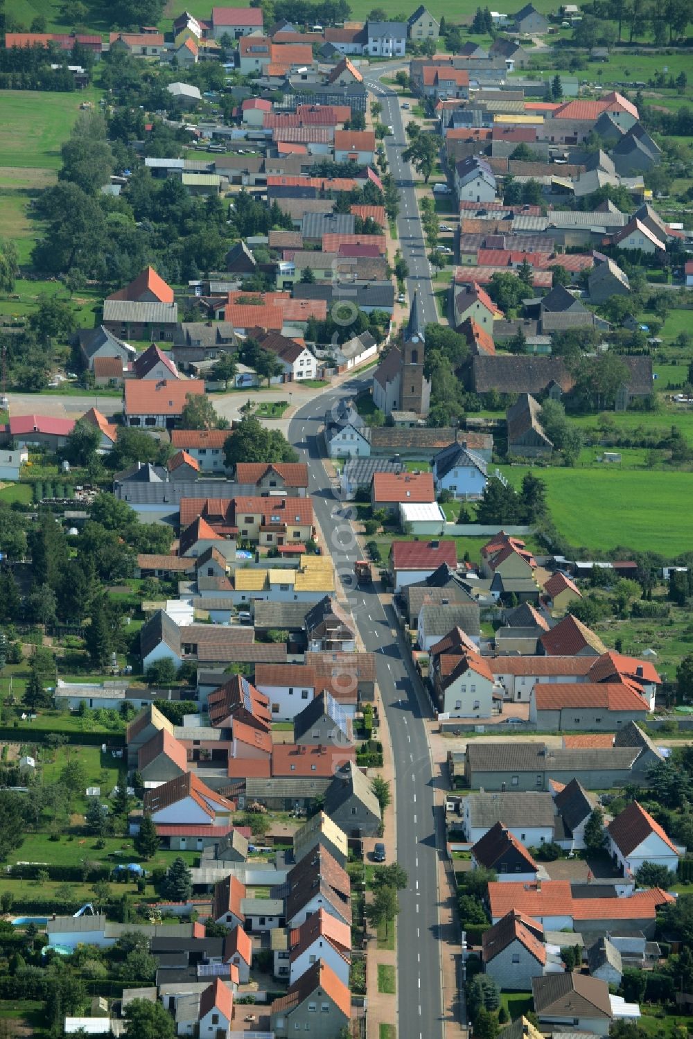 Aerial image Laußig - Village core in Laussig in the state Saxony