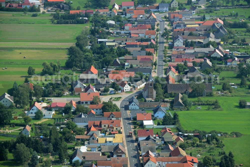 Aerial photograph Laußig - Village core in Laussig in the state Saxony