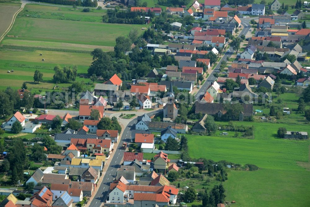 Laußig from above - Village core in Laussig in the state Saxony