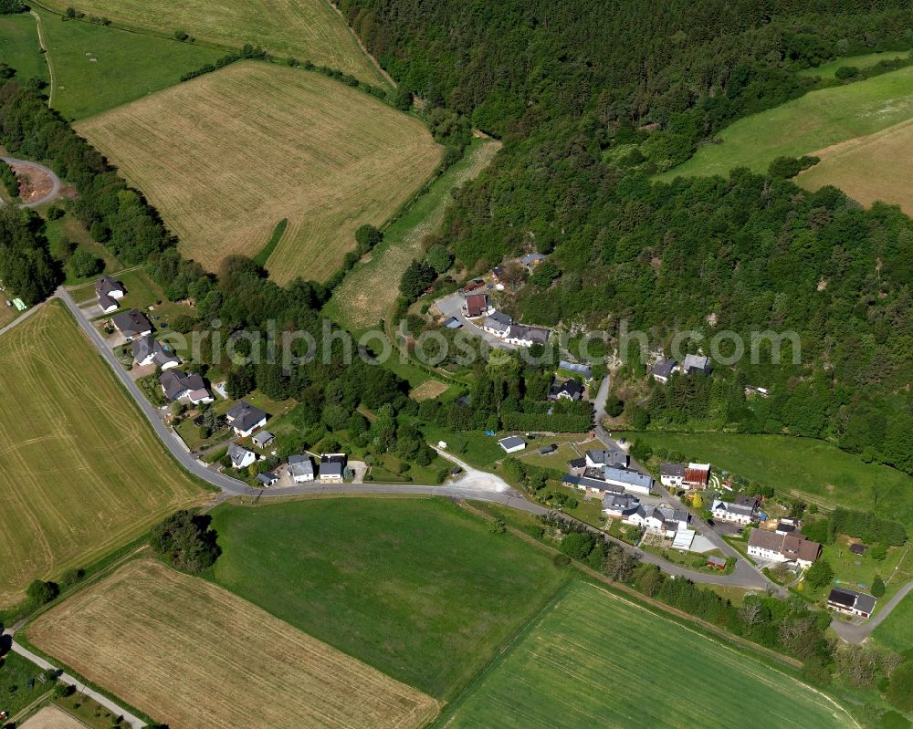 Layenkaul, Mengerschied from above - Village core in Layenkaul, Mengerschied in the state Rhineland-Palatinate