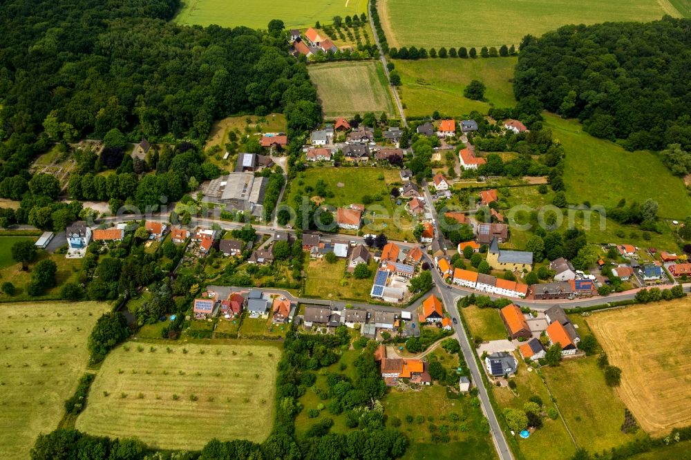 Aerial image Lenningsen - Village core in Lenningsen in the state North Rhine-Westphalia