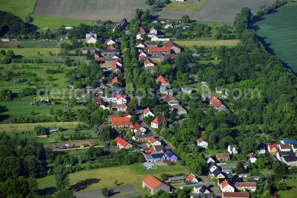 Löwenbruch from the bird's eye view: Village core in Loewenbruch in the state Brandenburg