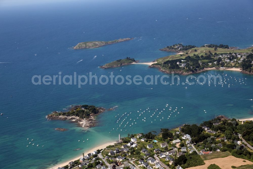 Aerial image Lancieux - Village on marine coastal area at Lancieux in Brittany, France