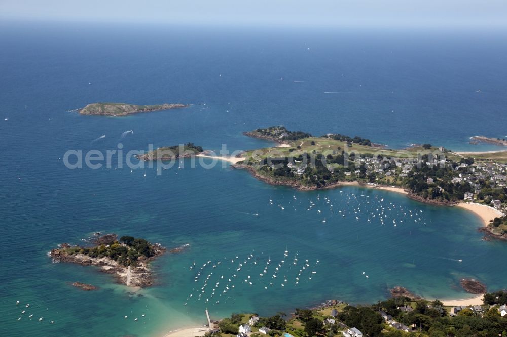 Lancieux from the bird's eye view: Village on marine coastal area at Lancieux in Brittany, France