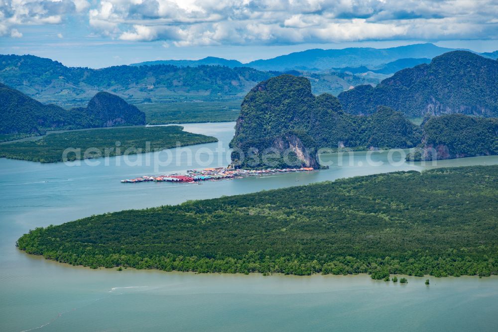 Ban Ko Panyi from above - Village on marine coastal area of Koh Panyee in Ban Ko Panyi in Phang-nga, Thailand